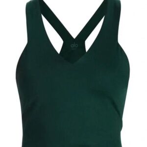 ALO Airbrush Real Bra Tank, like new, Medium, Emerald Green